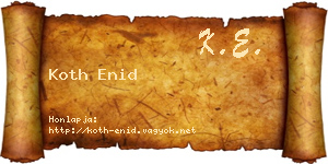 Koth Enid névjegykártya
